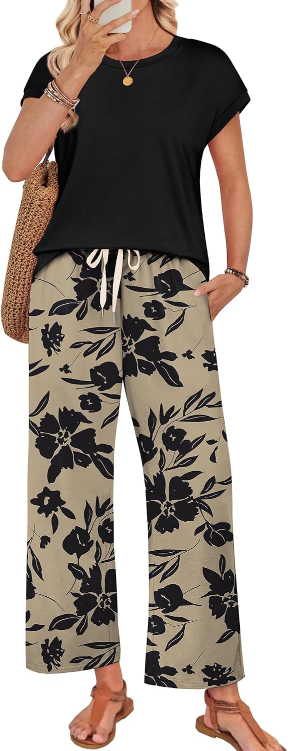 Two Piece Sets for Women Summer Spring Outfits Lounge Sets Beach Vacation Clothes Airport Travel Matching Clothing