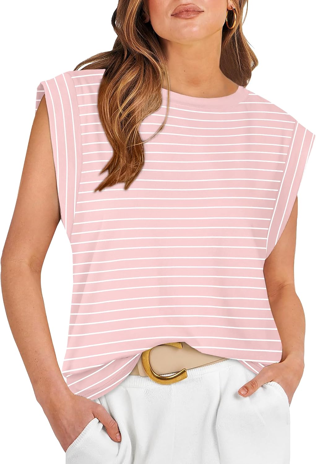 Cap Sleeve Tops for Women Summer Top Basic Tee Shirts Business Casual Tank Loose Fit 2026 Fashion