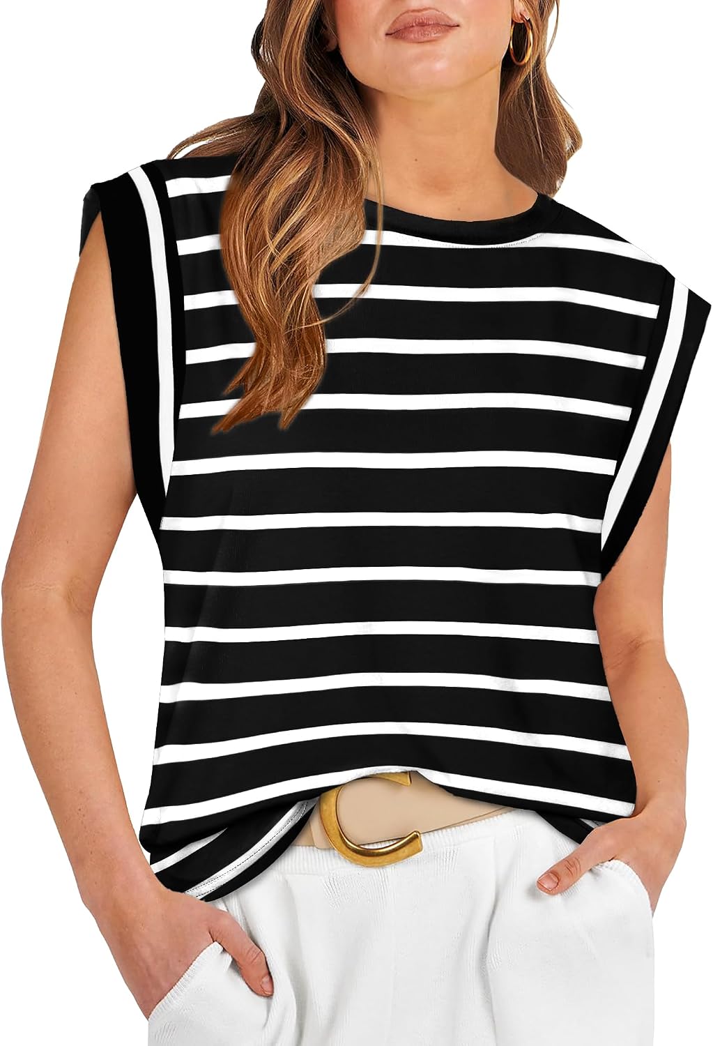 Cap Sleeve Tops for Women Summer Top Basic Tee Shirts Business Casual Tank Loose Fit 2026 Fashion
