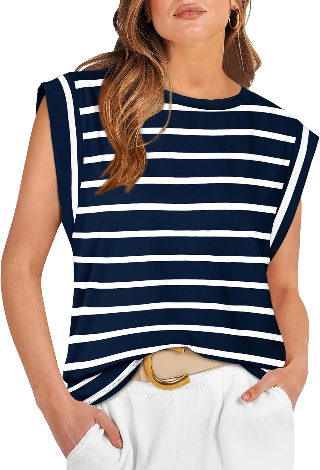 Cap Sleeve Tops for Women Summer Top Basic Tee Shirts Business Casual Tank Loose Fit 2026 Fashion