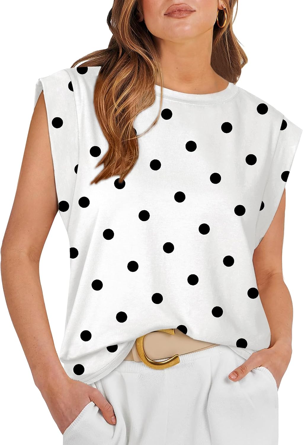 Cap Sleeve Tops for Women Summer Top Basic Tee Shirts Business Casual Tank Loose Fit 2026 Fashion