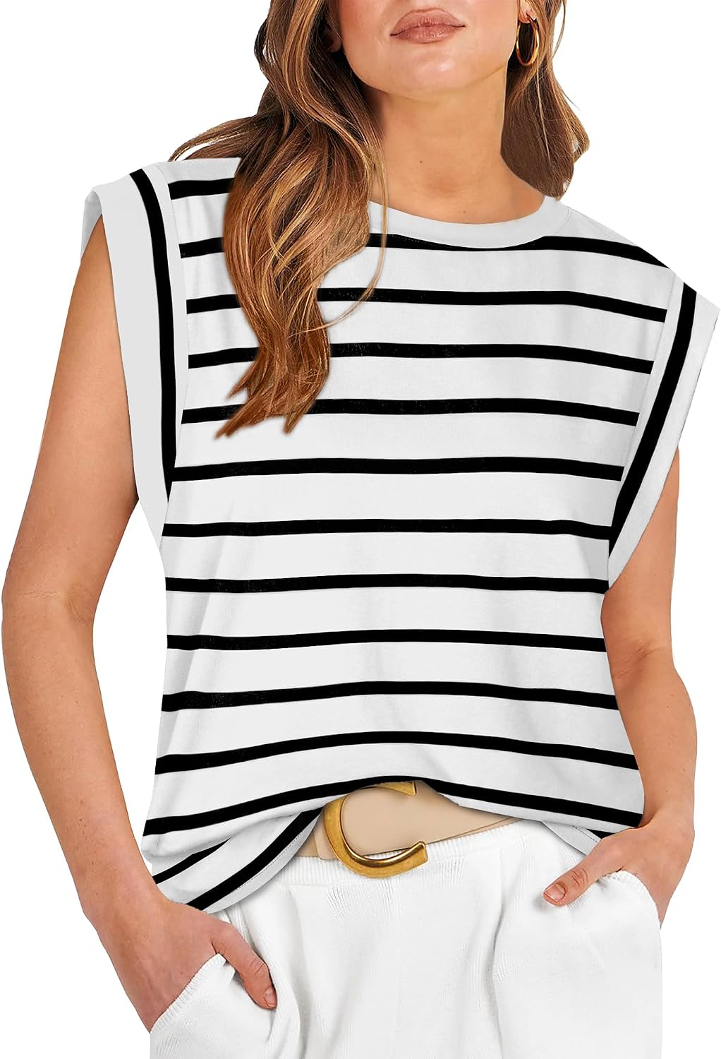 Cap Sleeve Tops for Women Summer Top Basic Tee Shirts Business Casual Tank Loose Fit 2026 Fashion