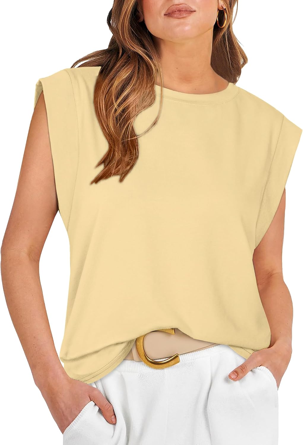 Cap Sleeve Tops for Women Summer Top Basic Tee Shirts Business Casual Tank Loose Fit 2026 Fashion
