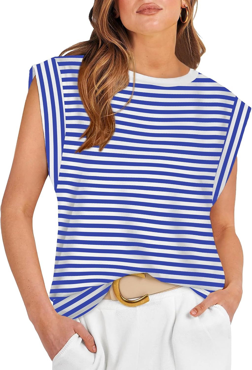 Cap Sleeve Tops for Women Summer Top Basic Tee Shirts Business Casual Tank Loose Fit 2026 Fashion