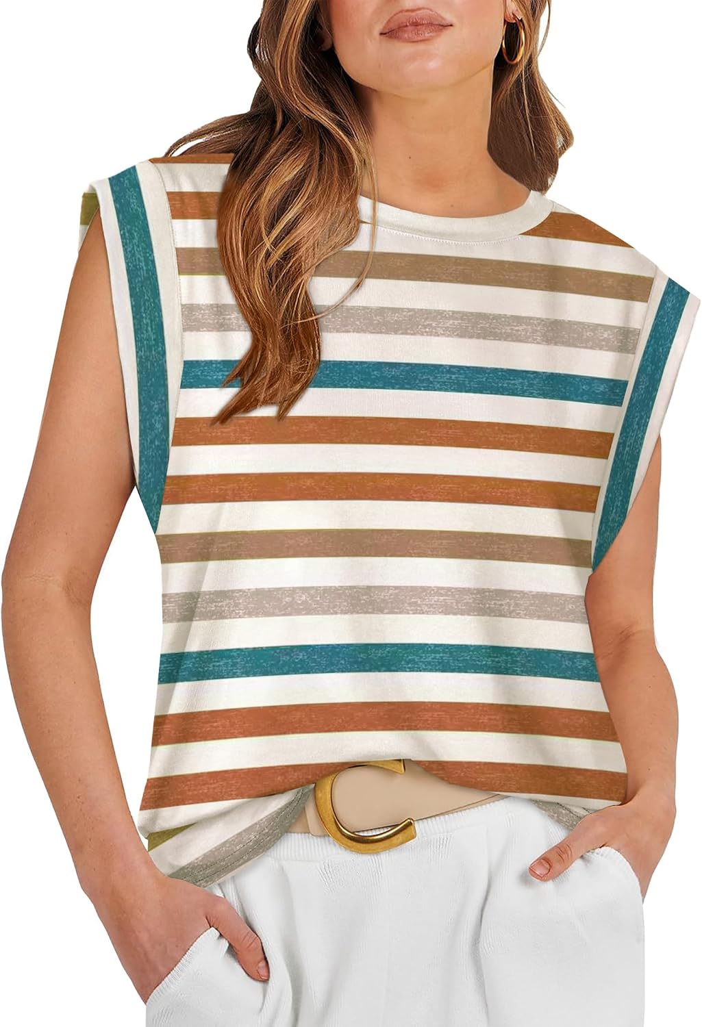 Cap Sleeve Tops for Women Summer Top Basic Tee Shirts Business Casual Tank Loose Fit 2026 Fashion
