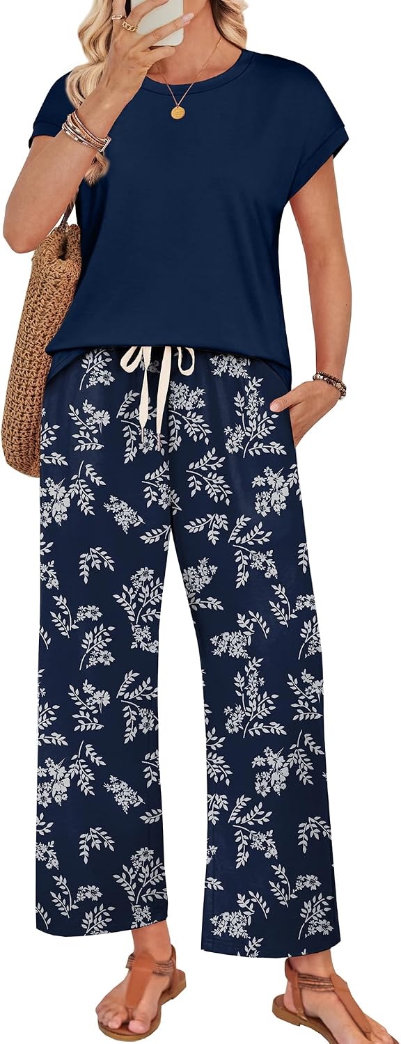 Two Piece Sets for Women Summer Spring Outfits Lounge Sets Beach Vacation Clothes Airport Travel Matching Clothing