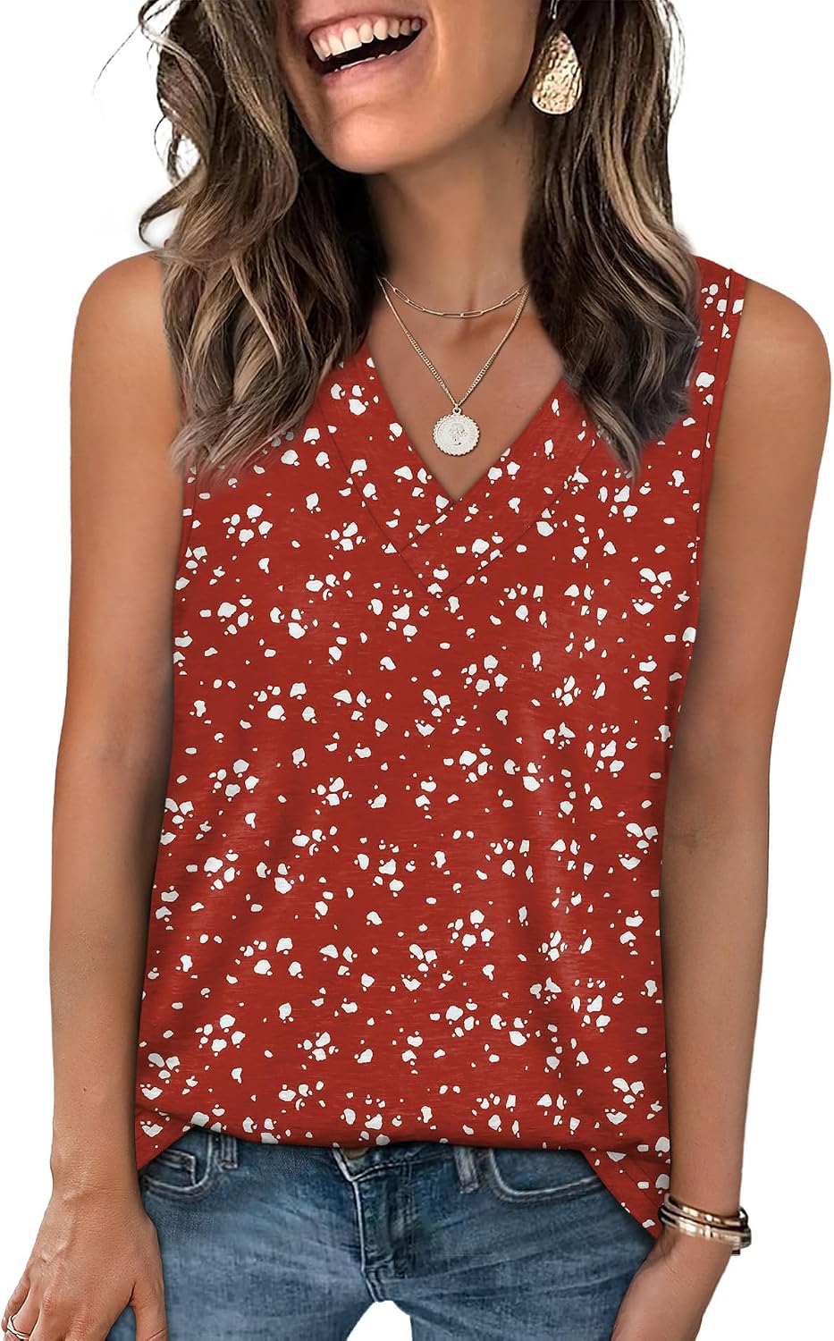 Tank Tops for Women Summer V Neck T Shirts Trendy Sleeveless Basic Tees Fashion Clothing