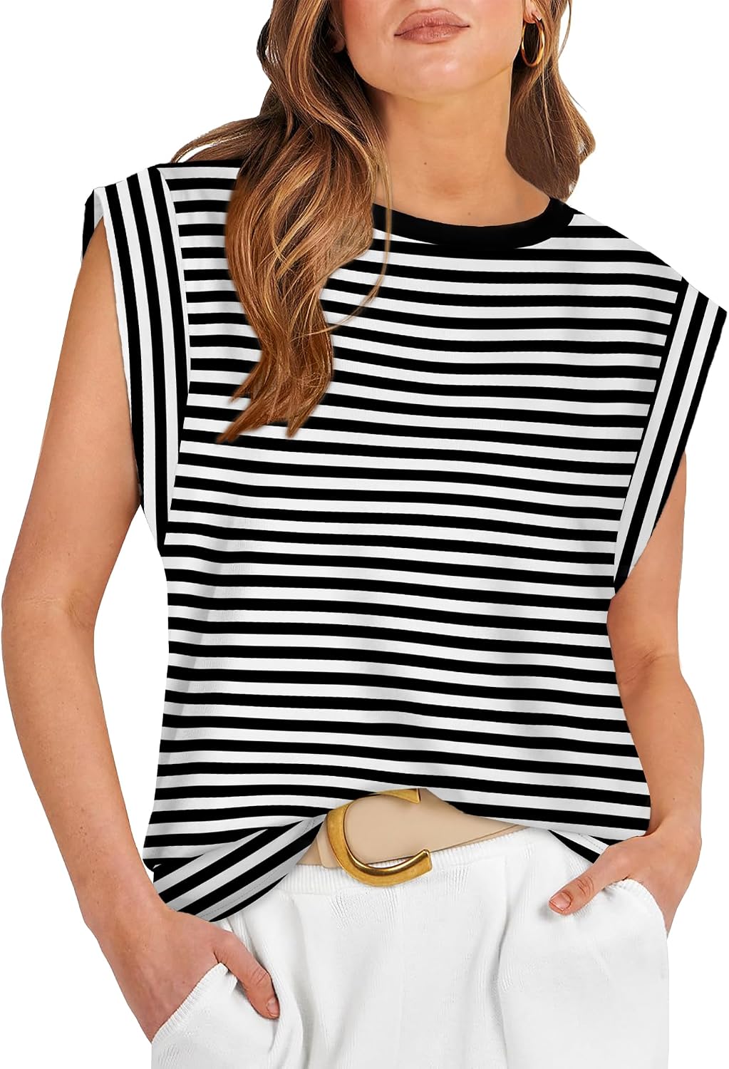 Cap Sleeve Tops for Women Summer Top Basic Tee Shirts Business Casual Tank Loose Fit 2026 Fashion