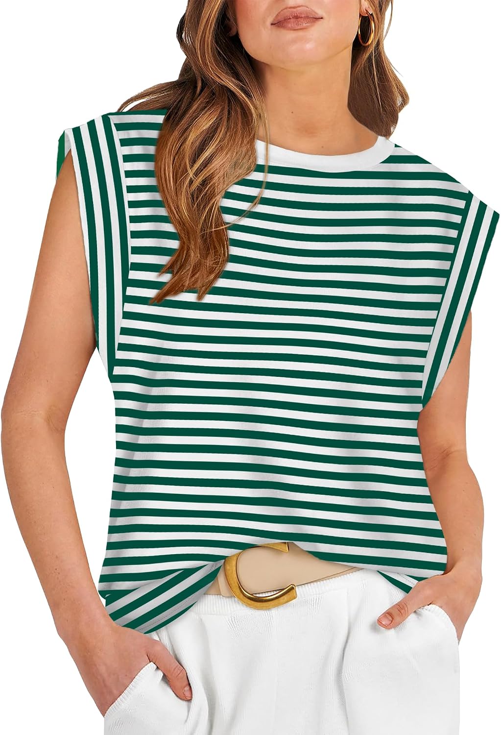 Cap Sleeve Tops for Women Summer Top Basic Tee Shirts Business Casual Tank Loose Fit 2026 Fashion
