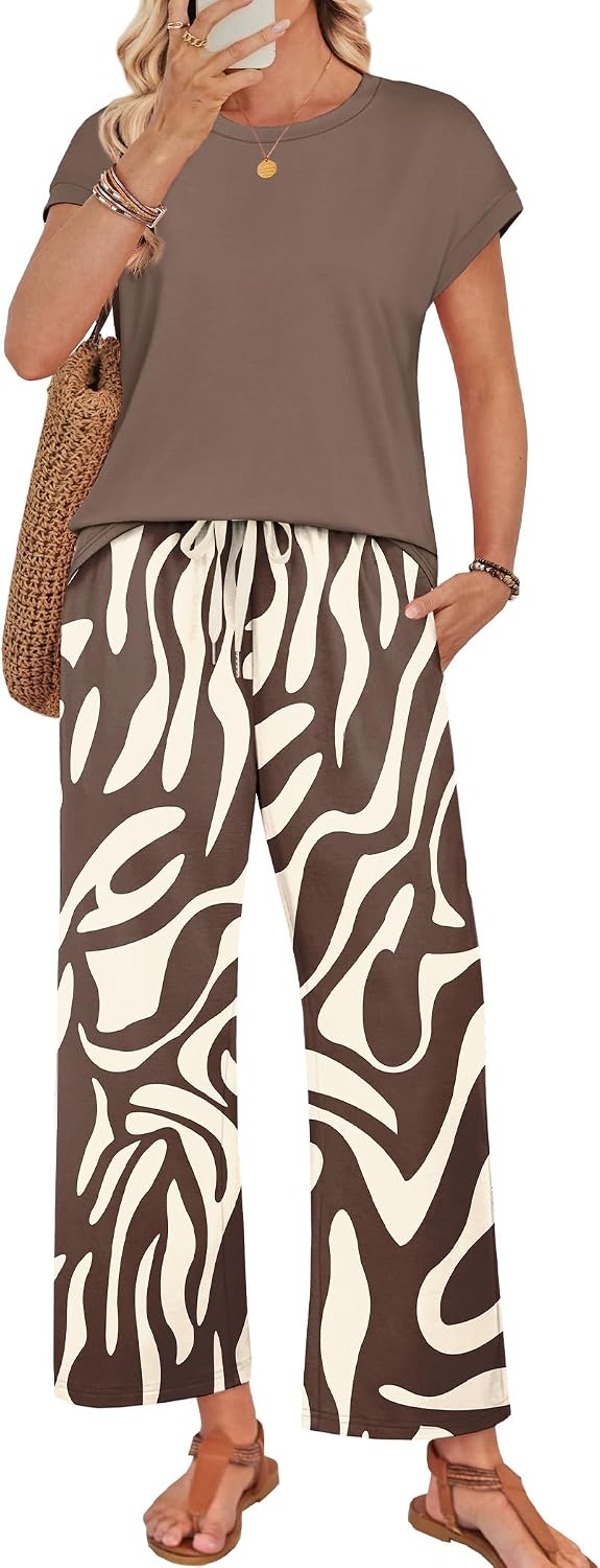 Two Piece Sets for Women Summer Spring Outfits Lounge Sets Beach Vacation Clothes Airport Travel Matching Clothing