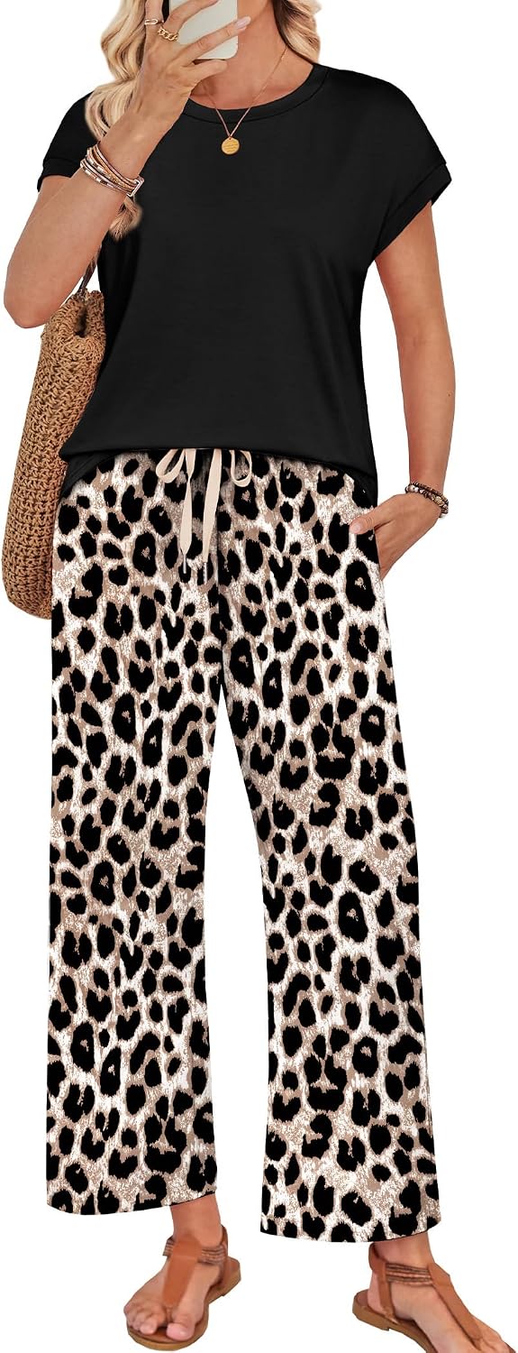 Two Piece Sets for Women Summer Spring Outfits Lounge Sets Beach Vacation Clothes Airport Travel Matching Clothing