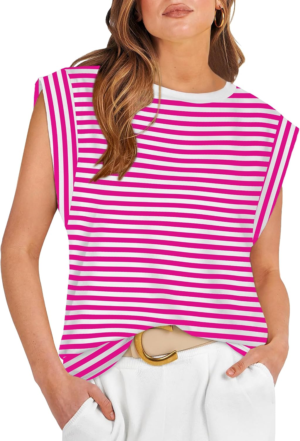 Cap Sleeve Tops for Women Summer Top Basic Tee Shirts Business Casual Tank Loose Fit 2026 Fashion