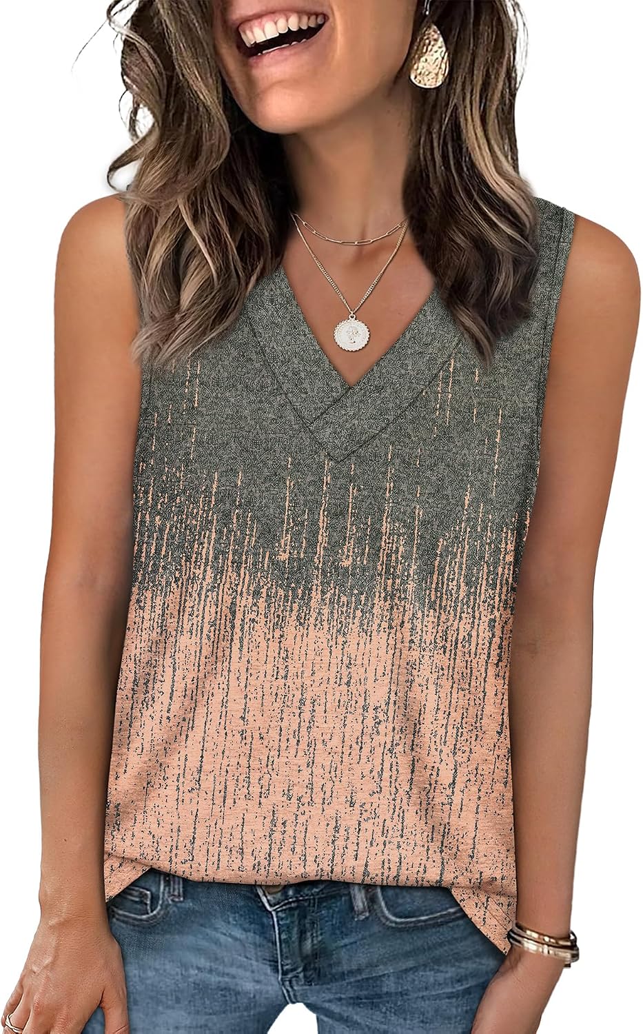 Tank Tops for Women Summer V Neck T Shirts Trendy Sleeveless Basic Tees Fashion Clothing