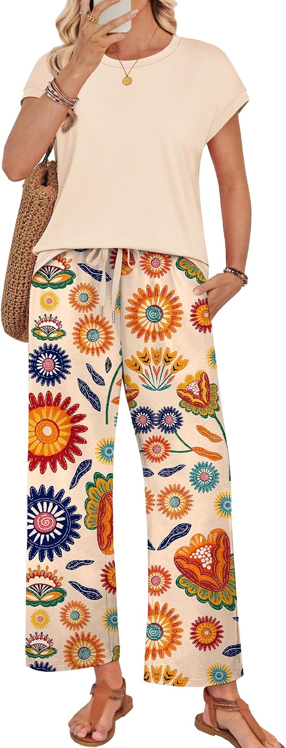 Two Piece Sets for Women Summer Spring Outfits Lounge Sets Beach Vacation Clothes Airport Travel Matching Clothing