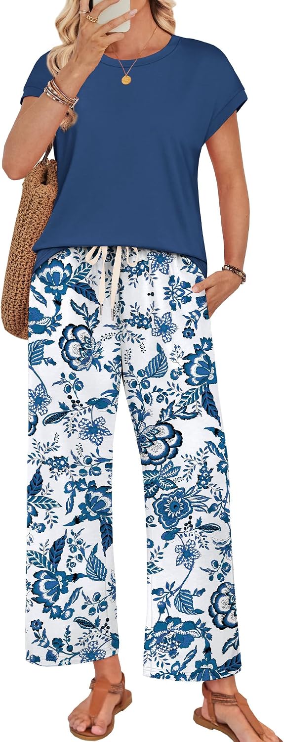 Two Piece Sets for Women Summer Spring Outfits Lounge Sets Beach Vacation Clothes Airport Travel Matching Clothing