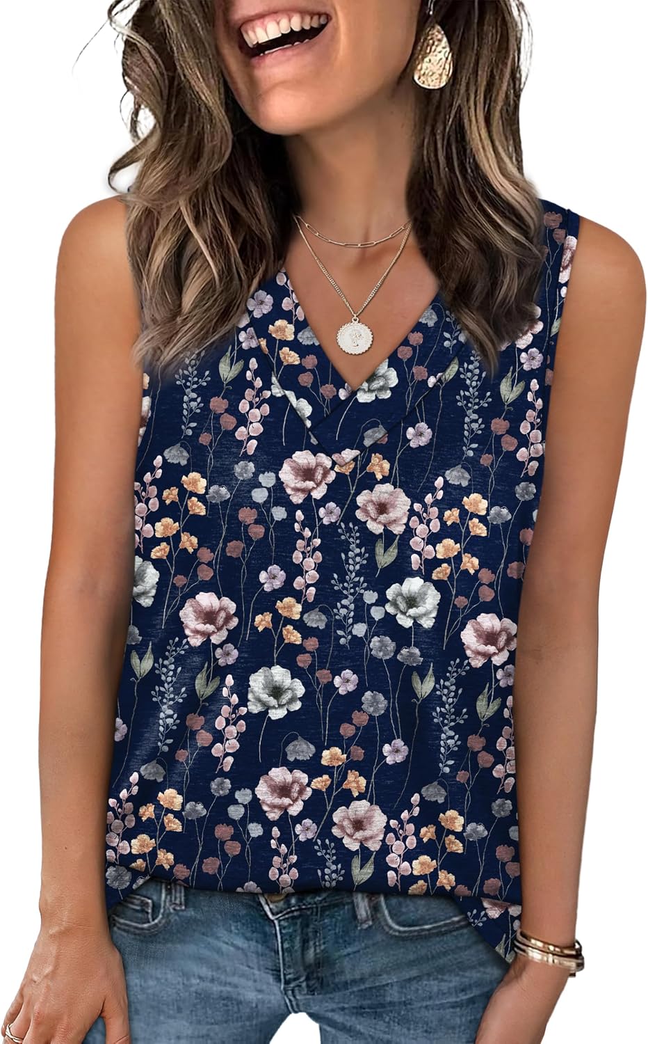 Tank Tops for Women Summer V Neck T Shirts Trendy Sleeveless Basic Tees Fashion Clothing
