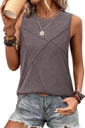 Women's Sleeveless Summer Crewneck Loose Fit Tank Tops