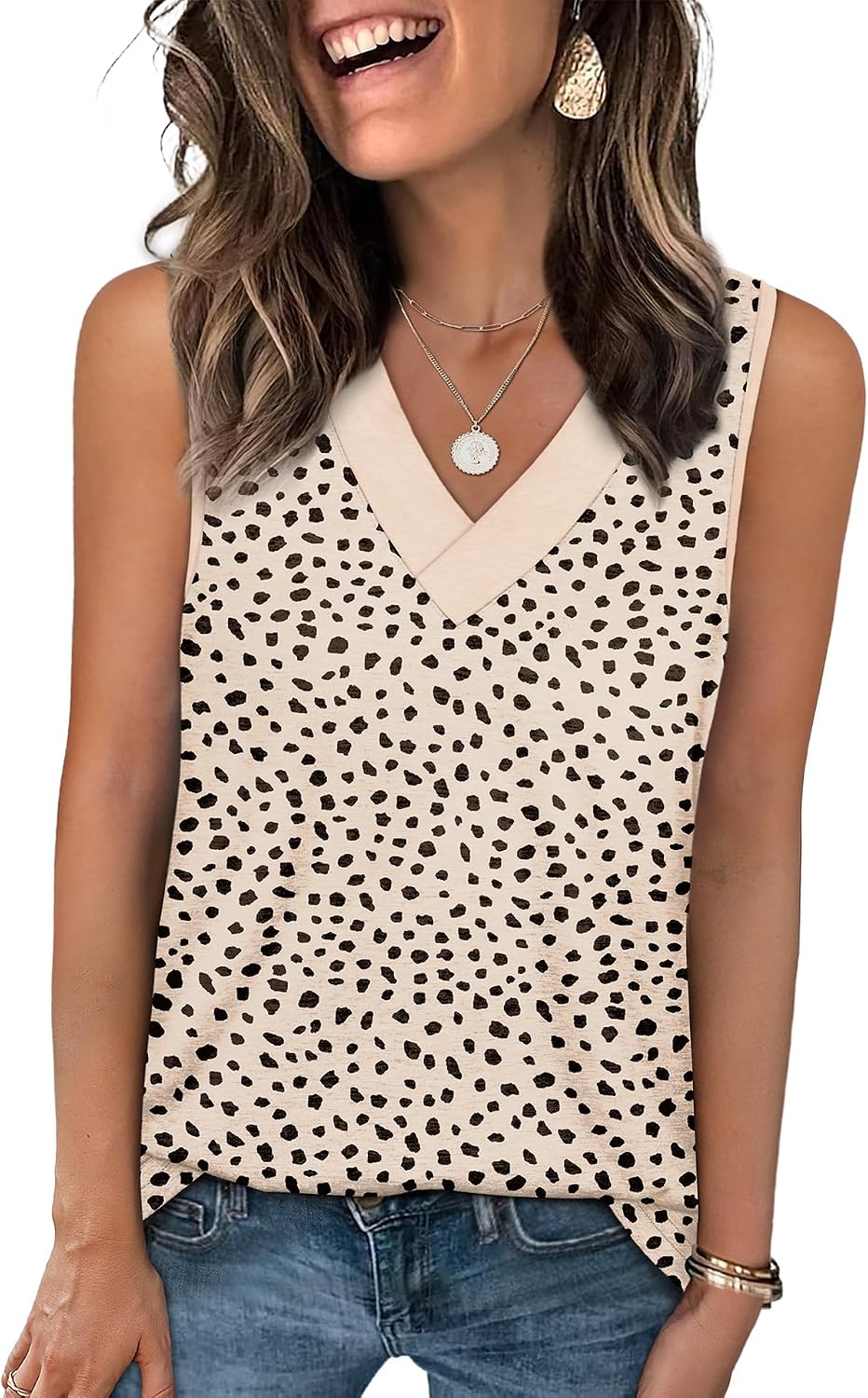 Tank Tops for Women Summer V Neck T Shirts Trendy Sleeveless Basic Tees Fashion Clothing