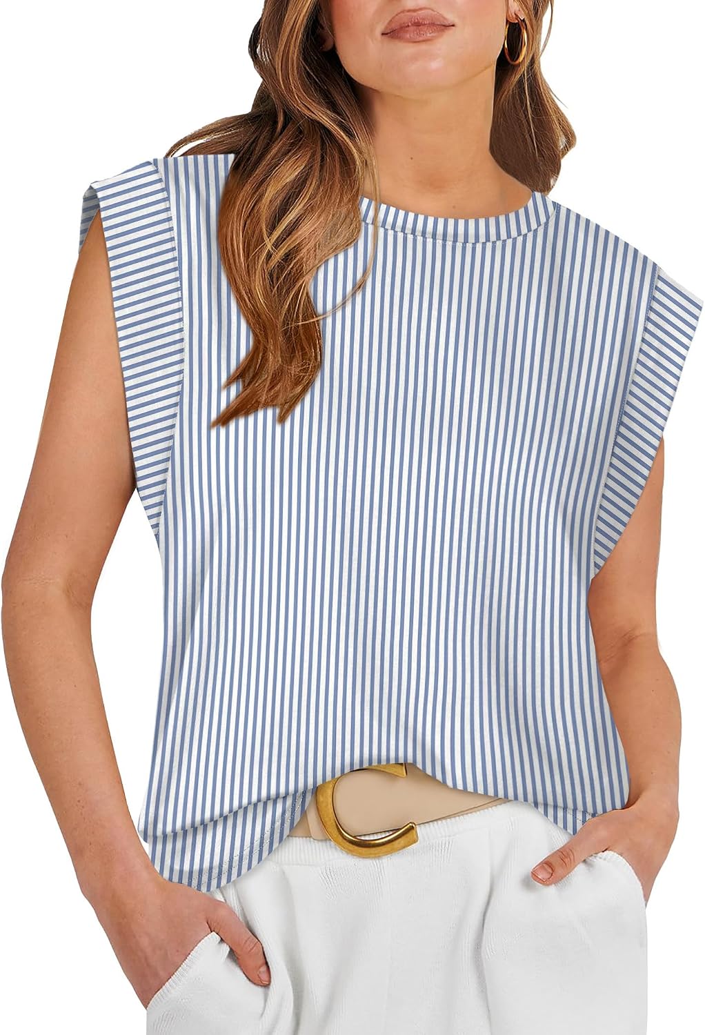 Cap Sleeve Tops for Women Summer Top Basic Tee Shirts Business Casual Tank Loose Fit 2026 Fashion