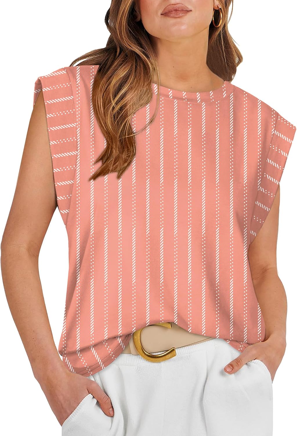 Cap Sleeve Tops for Women Summer Top Basic Tee Shirts Business Casual Tank Loose Fit 2026 Fashion