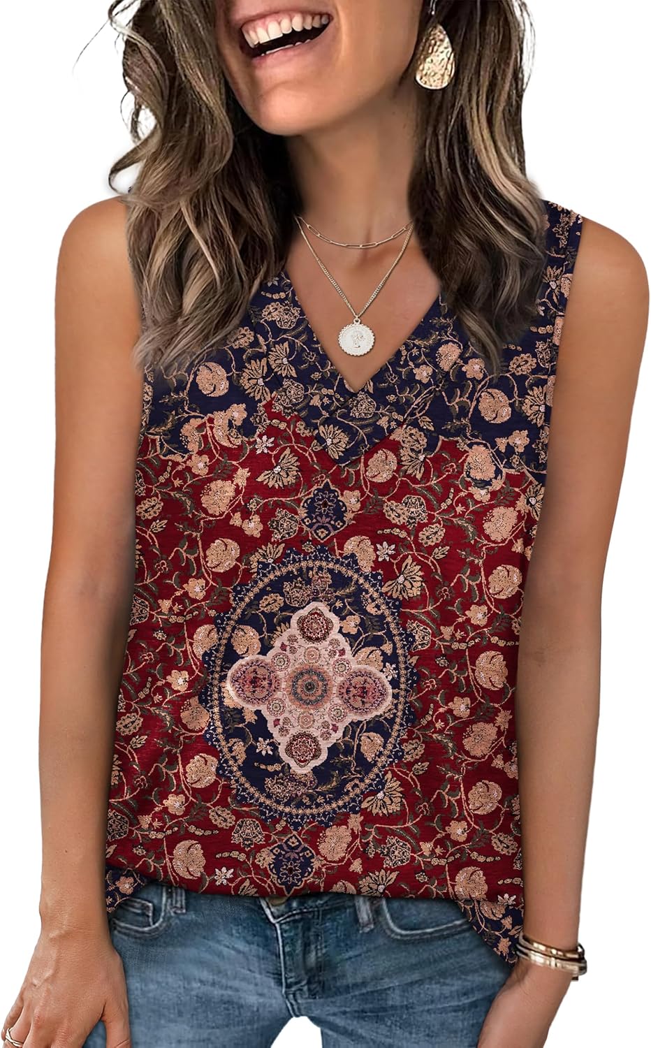 Tank Tops for Women Summer V Neck T Shirts Trendy Sleeveless Basic Tees Fashion Clothing