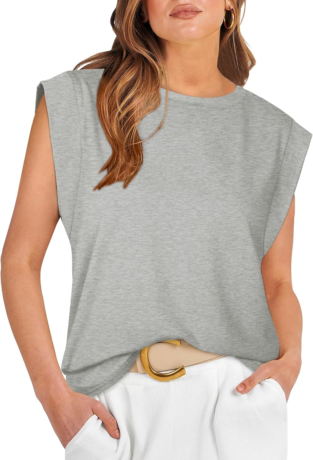 Cap Sleeve Tops for Women Summer Top Basic Tee Shirts Business Casual Tank Loose Fit 2026 Fashion