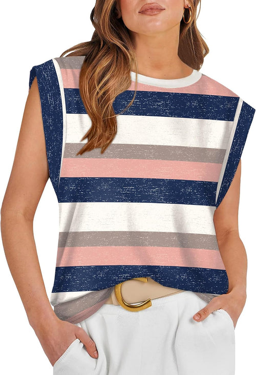 Cap Sleeve Tops for Women Summer Top Basic Tee Shirts Business Casual Tank Loose Fit 2026 Fashion